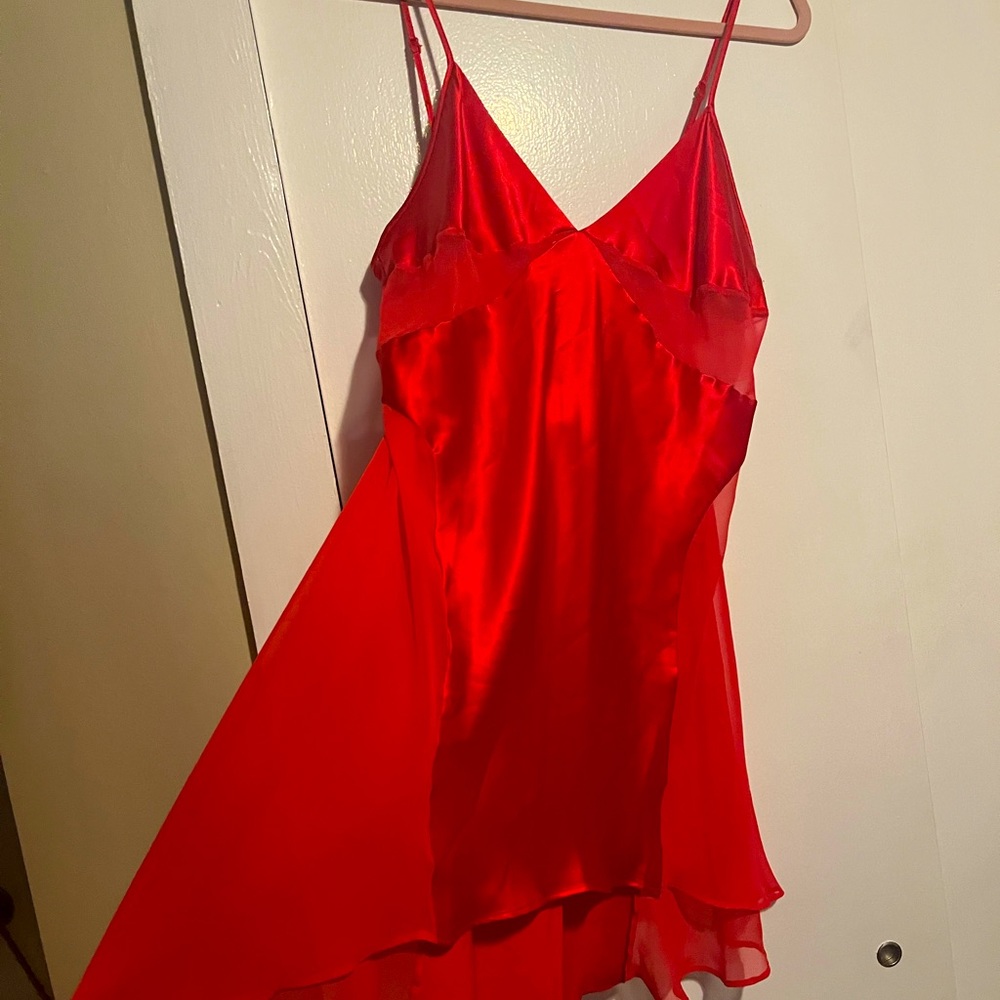 Victoria Secret Red Satin Slip! NEW